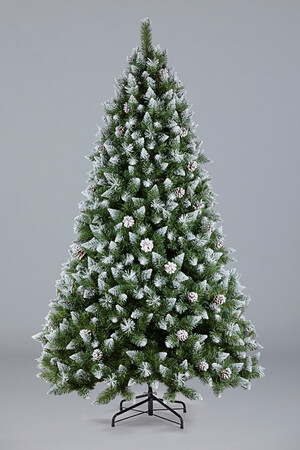 Ель Рождественская (иней, шишки)